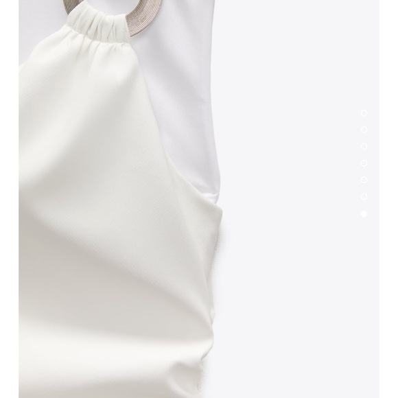 ZARA ASYMMETRICAL WHITE BUCKLED TOP SMALL NWT - Picture 6 of 6